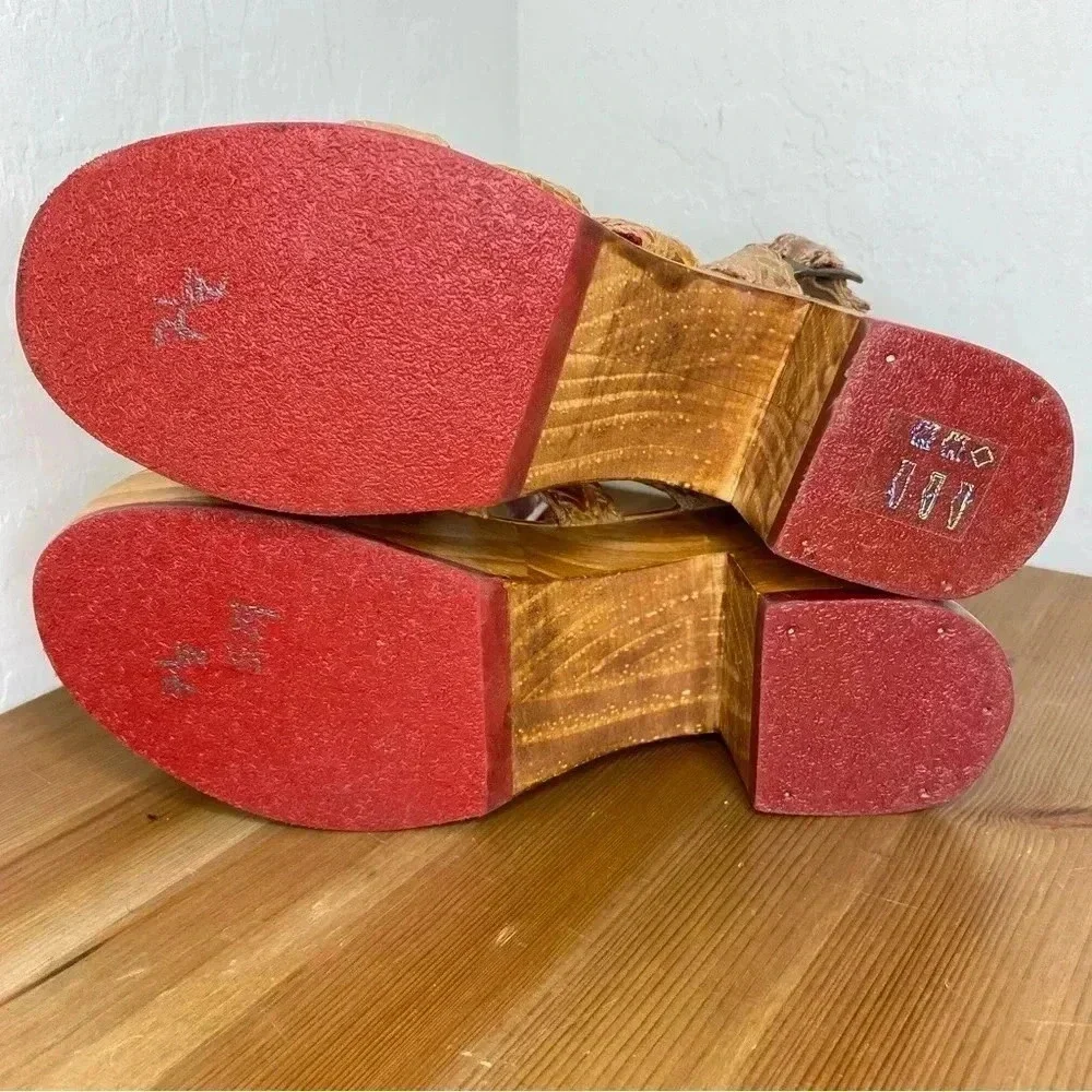 NEW Bed Stu Voicing Braided Leather Platform Sandals Size 7.5